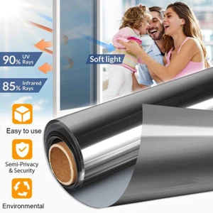 5m UV-Schutz Sonnenschutzfolie Fensterfolie Thermo Spiegelfolie Sichtschutzfolie - Bild 1 von 12