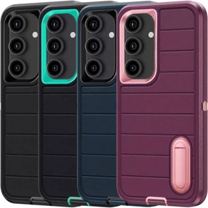 Rubber Hybrid Case Kickstand Holder Cover For Samsung Galaxy S24/S24+/S24 Ultra - Picture 1 of 36