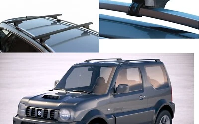 BARRE PORTATUTTO ACCIAIO PER SUZUKY JIMNY ANNO 1998 CON RAILS 4 SERRATURE IN POL - Immagine 1 di 4