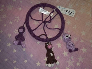 Nature Zoo of Denmark Crochet Mobile Owl, Duck & Cow Purples NWT RRP £45 #scandi - Picture 1 of 6