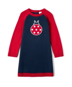 New Gymboree Sweater Dress 4T Little Ladybug Navy Red Long Sleeve - Picture 1 of 7