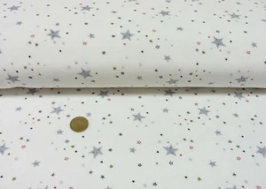 Celia Starry Sky Nicky Hilco ecru grau Kinderstoff Babystoff 50 cm Meterware - Bild 1 von 1