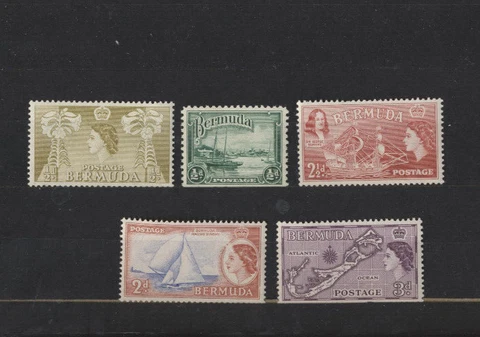 Bermuda  5 Different Mint Never Hinged Vintage Stamps Cover