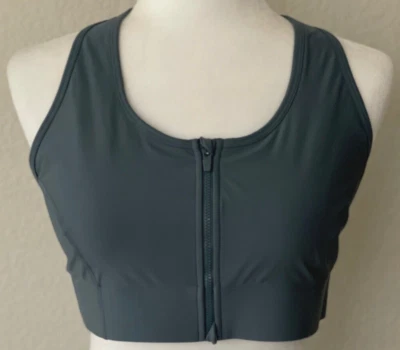 NUEVO CON ETIQUETAS $69.95 FABLETICS Sujetador deportivo acolchado de impacto medio cremallera frontal on-the-go L azul Foto 1 de 4