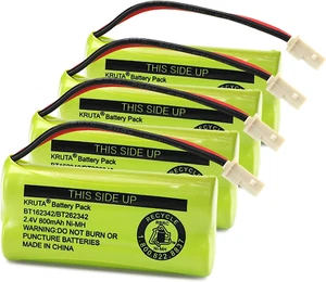 BT166342 BT266342 Battery 2.4V 800mAh for V-Tech AT-&T Cordless Phone - 4 Pack - Picture 1 of 12