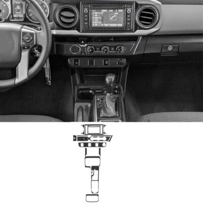 Cubierta de consola central interior de fibra de carbono 23 piezas para Toyota Tacoma 2016-up Foto 1 de 4