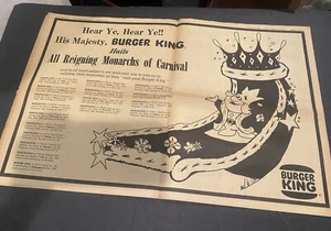 1974 Mardi Gras Newspaper Schedule Events Clarion Herald Burger King Centerfold - Picture 1 of 9