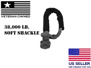 ✅Black Synthetic Soft Shackle Tow Rope Recovery Strap 1/2”X22” 38,000 Lbs✅ - Picture 1 of 11