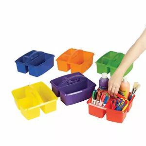 3 Compartment Classroom Storage Caddies, Educational, 6 Pieces - Picture 1 of 1