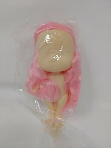 Authentic Korean Ddung Doll Blank Face For Painting Customizing Bright Pink Hair - Picture 1 of 2