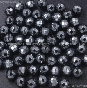 100 Stck. Natürlicher Hämatit Edelstein Facettierte Runde Perlen 2 mm 3 mm 4 mm 6 mm 8 mm 10 mm - Bild 1 von 9