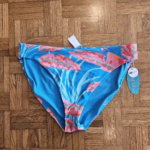 Nwt Mynah Swimwear Women's Full Coverage Bikini Swim Bottoms Size Large Floral - Picture 1 of 7