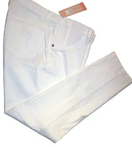 LIZ LANGE WOMENS MATERNITY WHITE JEANS SKINNY ANKLE PANTS UNDER BELLY XL 16 NEW - Picture 1 of 4