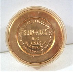 Vintage Koin Pack Old Full Condom Pack L E Shunk Latex Akron OH Old Store Stock - Picture 1 of 3