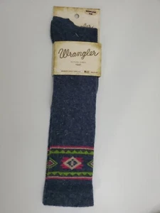 Wrangler® Ladies Angora Aztec Denim Knee High Socks Size 6-9 - Picture 1 of 5