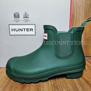 Hunter Damen Original Chelsea Stiefeletten Regenstiefel ~ grün ~ US 6 9 - Bild 1 von 5