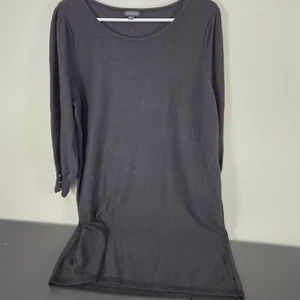 Vestido Suéter Talbots Nuevo con Etiquetas Manga Larga Mujer Negro Vieira Botón Puño Tejido XL - Imagen 1 de 8