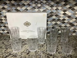 8-PC Shannon Godinger 24% Lead Crystal Gramercy Highball/Old Fashioned Glasses. - Picture 1 of 10