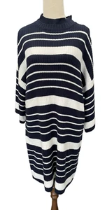 Mink Pink Ladies sz M navy & white striped knit dress - new with tags - Picture 1 of 4