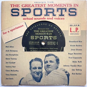 VINTAGE THE GREATEST MOMENTS IN SPORTS 7" RECORD 33 1/3 LP BABE RUTH LOU GEHRIG - Bild 1 von 2