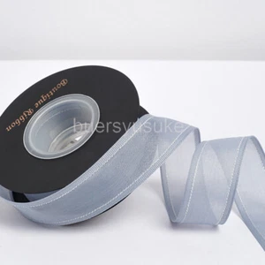Wide Satin Edge Matte Sheer Organza Ribbon Flower Gift Hair Decor - 2.5cm*10 Yds - Picture 1 of 16