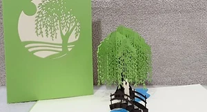 Romantic Couple in a Willows Garden-3D Pop Up Card(Engagement, Wedding, Annivers - Picture 1 of 5