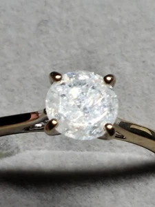 14k Two Tone Solitaire with a 1 Carat Ice Diamond - Picture 1 of 3