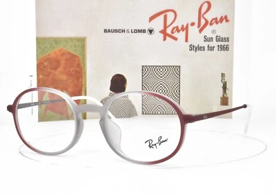 Óculos Ray-Ban autêntico borracha roxa transparente geada 52mm ajuste asiático 7153F 5792 - Imagem 1 de 4