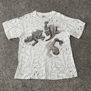 Vintage MC Escher Lizard Aop T-Shirt Größe Large Kunst Made In USA - Bild 1 von 7