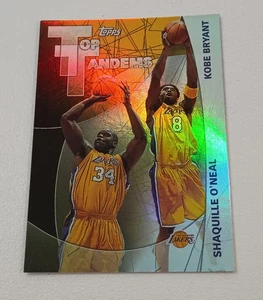 KOBE BRYANT  & SHAQ BASKETBALL CARD TOPPS GOLD REFRACTOR HOLO LAKERS  #8 - Picture 1 of 8