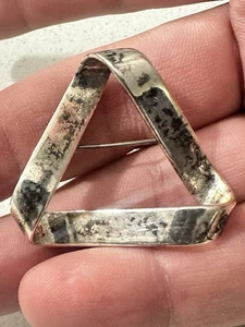 James Avery Sterling Silver Wave Twist Triangle Brooch Pin - Picture 1 of 8