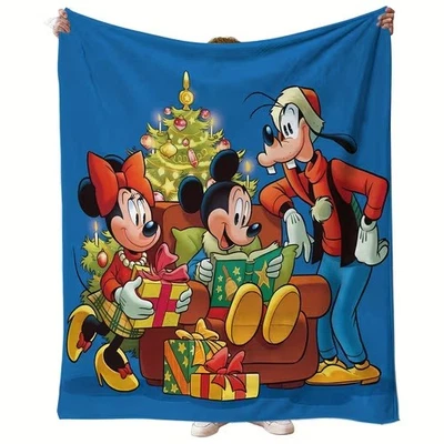 Mickey Minnie And Goofy Dog Christmas Vibes Festive Holiday Xmas Gift Blanket - Image 1 of 4
