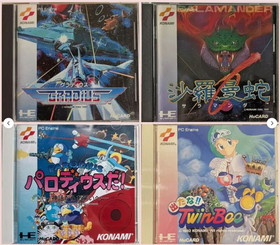 GRADIUS SALAMANDER DETANA TWINBEE PARODIUS 4 SET PC ENGINE HUCARD NEC KONAMI