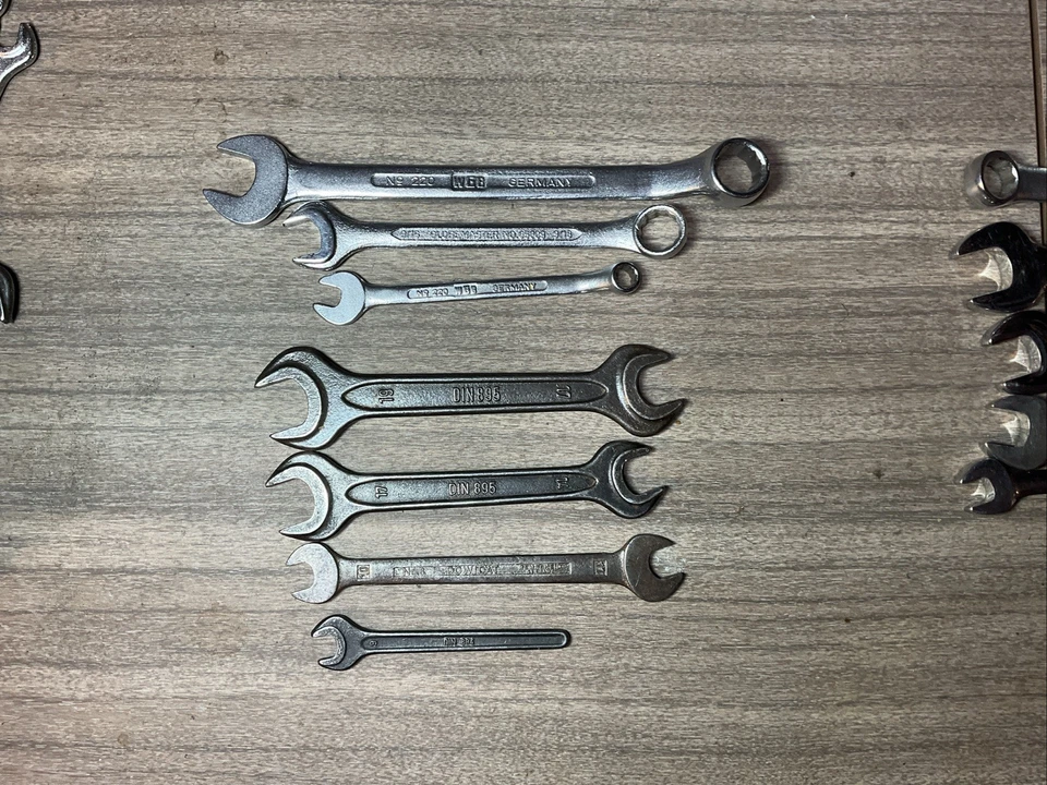 Lote De 7 WGB Alemania Nº 220 llaves y llaves métricas Dowidat - 9 mm - 19 mm Foto 1 de 4
