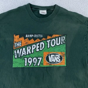 Vintage Vans Warped Tour Shirt Large Green Vans 1997 10 Years Concert Band 2004 - Picture 1 of 9