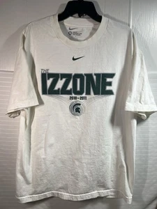 Nike Michigan State IZZONE 2010-2011 XL White Spartans Basketball MSU T-Shirt - Picture 1 of 7