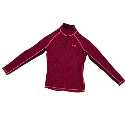 ICEWEAR Womens Red Merino Wool Blend 1/4 Zip Pullover Base Layer SweaterMedium - Image 1 of 4