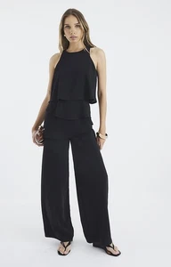 River Island Womens Black Crepe Jumpsuit Size 14 - Picture 1 of 11