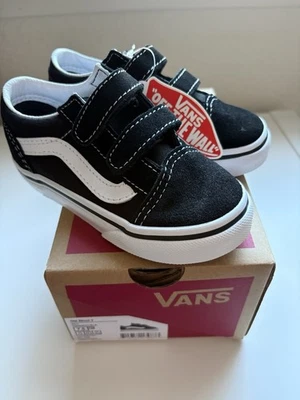 Vans Toddler 7.5 Classic Old Skool Strap Over Black Suede Skateboard Shoes   - Image 1 of 3
