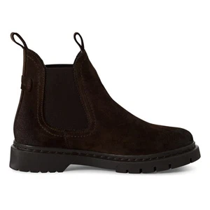 Tamaris Mujer Moca Marrón Gamuza Cuero Chelsea Botas Tobillo Pull-On Zapatos - Imagen 1 de 7