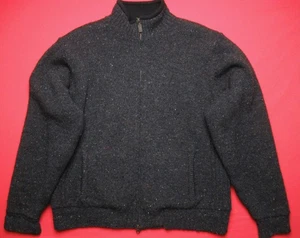 Pendleton Shetland Wool Fleece Lined Full-Zip Sweater Jacket Dark-Grey Mens L - Picture 1 of 8