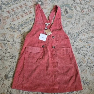 NWT UMGEE Orange Red Corduroy Mini Dress Orange Jumper Size M Academia School - Picture 1 of 7
