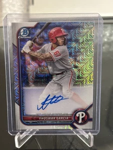 2022 Bowman Chrome Mega Box Mojo Refractor Yhoswar Garcia Autograph #BCMA-YG - Bild 1 von 2