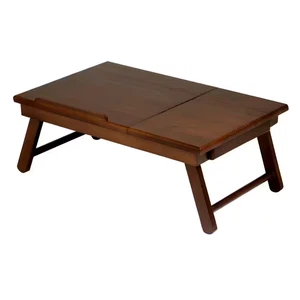 Alden Lap Desk Flip Top with Drawer Foldable Legs Portable Laptop Table, NEW - Picture 1 of 5