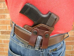 USA In The Waistband IWB Leather Belt Loop High Ride Holster CCW: Choose Gun - 5 - Picture 1 of 10