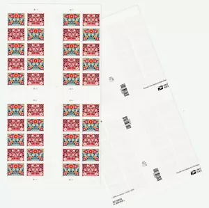 US #5660-1 LOVE RETRO Forever (2022) Press Sheet Cross Gutters w Die Cuts - Picture 1 of 3