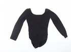Bloch Girls Black Cotton Basic T-Shirt Size 5-6 Years Roll Neck