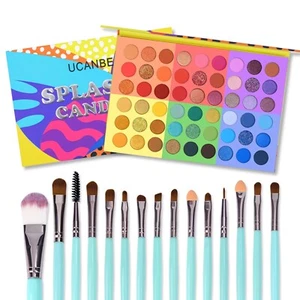 Palette ombretti 54 colori Splashy Candies + set pennelli trucco 15 pezzi - Foto 1 di 5