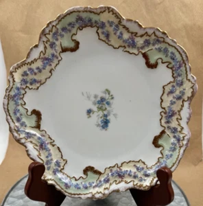 Antiker Limoges Frankreich Porzellan Teller florales Design 8" = - Bild 1 von 6