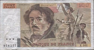 France 100 Francs 1985 P 154b Series X.101 Circulated Banknote - Picture 1 of 2